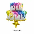 Regenbogen-Kuchen Folienballon für Geburtstagsfeiern, Größe 60x87cm - Kuchen