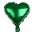 Deep green heart-shaped aluminum foil balloon with metallic finish for party decoration - Green