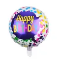 18 inch round Happy Birthday foil balloon with colorful ink splash and fireworks design - Ink Splash Design