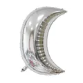 Détail du ballon lune argenté de 36 pouces en feuille d'aluminium avec valve de gonflage - Argent