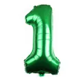 32-inch green number 1 aluminum foil balloon with metallic finish on white background - Number 1 / Green