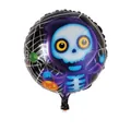 Palloncino in alluminio Halloween da 18 pollici con scheletro cartoon e zucca decorativa - Scheletro con Cappuccio Viola