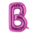 Détail d'un ballon en aluminium lettre B rose fuchsia de 16 pouces effet brillant - Rose Rouge B