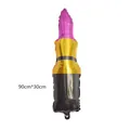 Lipstick-shaped foil balloon for party decor in purple, gold, and black 90x30cm - Rose Red Lipstick