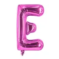 Détail du ballon en aluminium lettre E rouge rose avec finition métallique brillante - Rose Rouge E