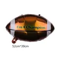 Rugby champion foil balloon in brown finish with I am a Champion text, size 52x39cm - Championship Trophy Style