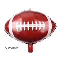 Brown American football foil balloon for party decor 53x50cm size variant - Classic Stitching Style
