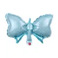 Light blue butterfly foil balloon with white polka dots for party decorations - Blue