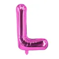 Détail d'un ballon en aluminium lettre L rose métallisé de 16 pouces pour décoration - Rose Rouge L