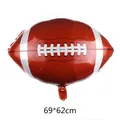 Brown American football foil balloon with white stitching details, size 69x62cm - Large Competitive Style