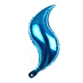 Detail van metaalachtig koningsblauwe S-vormige folieballon met spiegelreflectie - 18 Inch S-Vorm / Blauw