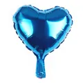 Vibrant 10-inch heart-shaped blue foil balloon with metallic finish for party decor - Blue