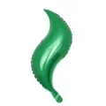Detail van smaragdgroene S-vormige aluminiumfolie ballon met metallic glanslaag - 18 Inch S-Vorm / Groen