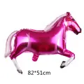 Rose red horse shaped foil balloon measuring 82x51cm for birthday party decorations - Rose Red
