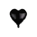 10-inch heart-shaped black foil balloon with a metallic finish for party decoration - Black