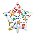 Palloncino in alluminio da 18 pollici a forma di stella con motivi a stelle colorate - Bianco