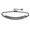 Custom black stainless steel bracelet with Trauzeugin 2022 engraving and heart charm - 18K Gold / Black Style (Trauzeugin 2022)