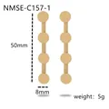 Gold 18K plated stainless steel snake chain earrings with circular disks 50mm - Gold (NMSE-C157-1)