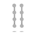 Elegant silver-tone stainless steel drop earrings featuring four connected circular discs - Silver (NMSE-C157-2)