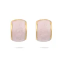 Orecchini in acciaio al titanio placcato oro con smalto rosa marmorizzato da donna - Stile Marmorizzato Rosa (NMSE-C121-3)
