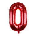 Metallic red number 0 foil balloon for birthday party decorations, 16 inch size - Number 0 / Red