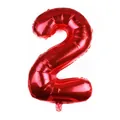Vibrant red number 2 foil balloon with metallic gloss for party and birthday decoration - Number 2 / Red