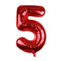 Metallic red number 5 foil balloon for birthday parties and festive celebrations - Number 5 / Red