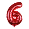 Metallic red number 6 foil balloon for birthday party decorations, 16-inch glossy finish - Number 6 / Red