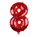 Glossy red metallic number 8 foil balloon for birthday party and anniversary events - Number 8 / Red