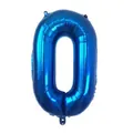 Blue number 0 foil balloon with metallic finish for birthday party and event decoration - Number 0 / Blue