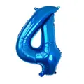 Deep blue number 4 aluminum foil balloon with metallic finish for birthday party decor - Number 4 / Blue
