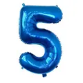 32-inch royal blue number 5 foil balloon with metallic finish for birthday party - Number 5 / Blue