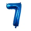 Royal blue number 7 foil balloon with metallic finish for birthday party decoration - Number 7 / Blue