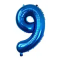 Blue number 9 foil balloon with metallic finish for birthday party decorations - Number 9 / Blue