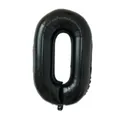 Black 32-inch number 0 foil balloon with metallic finish for party decorations - Number 0 / Black