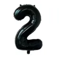 32-inch black foil balloon in number 2 shape for birthday party decoration - Number 2 / Black