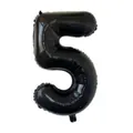 16-inch black number 5 aluminum foil balloon with metallic finish for birthday decor - Number 5 / Black