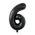 Slim 32-inch matte black number 6 foil balloon for birthday party and anniversary events - Number 6 / Black