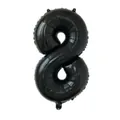 Black 16-inch number 8 foil balloon with metallic finish for birthday party decoration - Number 8 / Black