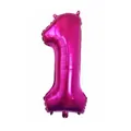Rose red foil number 1 balloon for birthday parties and festive celebrations - Number 1 / Rose Red