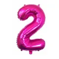 Metallic rose red number 2 foil balloon in 32 inch slim style for party decor - Number 2 / Rose Red