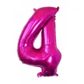 Hot pink number 4 aluminum foil balloon 32 inch slim design for party decoration - Number 4 / Rose Red