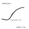 Polished black titanium steel ID bracelet with flat Cuban links and lobster clasp, 21cm length - Black ID Link Style (NMSB-F258-1) / Black