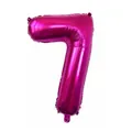 Deep pink rose red number 7 foil balloon with metallic finish for party decoration - Number 7 / Rose Red