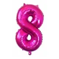 Metallic rose red foil balloon in number 8 shape for birthday party decoration - Number 8 / Rose Red