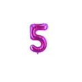 16 Zoll Folienballon Zahl 5 in Metallic-Magenta für die Geburtstagsdekoration - Rosarot 5