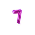 16-Zoll Folienballon Zahl 7 in Rosarot-Violett für festliche Geburtstagsdekoration - Rosarot 7