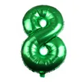 Metallic green number 8 foil balloon with gradient gloss and slim body design - Number 8 / Green