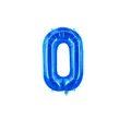 Ballon chiffre 0 en aluminium bleu métallisé pour décoration de fête et d'anniversaire - Bleu O