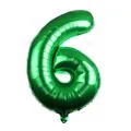 Vibrant green 32-inch foil balloon shaped as number 6 with metallic finish for parties - Number 6 / Green